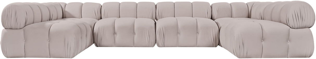 Orin - U-Shaped Velvet 6 Piece Modular Sectional