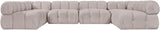Orin - U-Shaped Velvet 6 Piece Modular Sectional