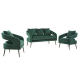 3 Piece Living Room Set, Loveseat & 2 Accent Chairs