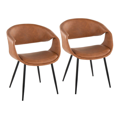 Curvo - Upholstered Chair (Set of 2) - Black Metal Legs