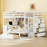 Bunk Bed With Desk, Drawers And Shelves