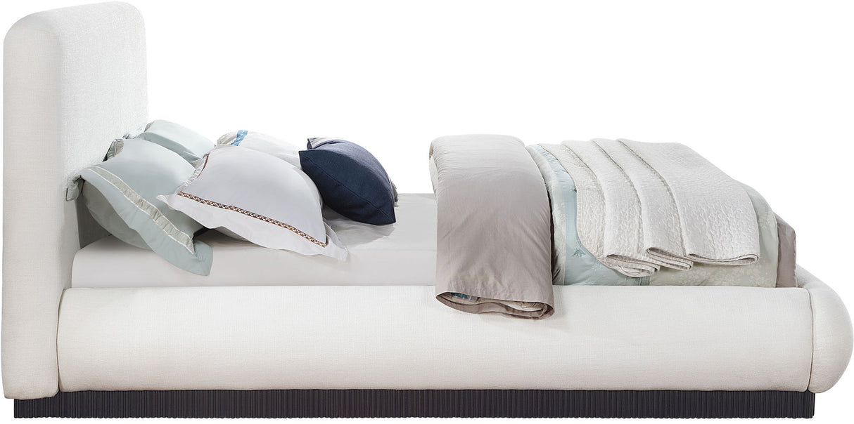 Rigby - Linen Bed With Black Base