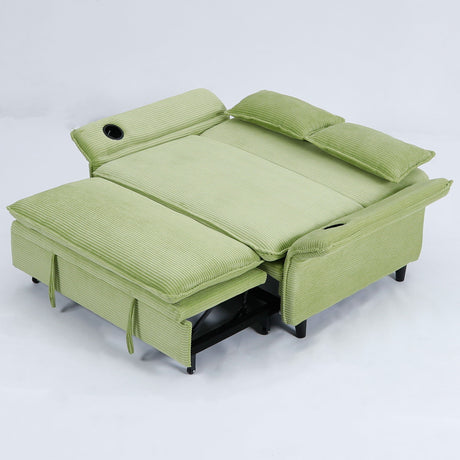 Modern Fabric Multi-Functional Sofa Bed With Adjustable Armrests And Backrests