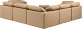 Indulge - Faux Leather 5 Piece Modular Corner Sectional - Tan