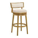 Noely - Modern Farmhouse Swivel Wood Bar Height Kitchen Bar Stool