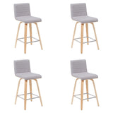 Vienna - Modern Counter Height Swivel Bar Stool - Patterned Oak Wood Frame