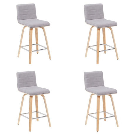 Vienna - Modern Counter Height Swivel Bar Stool - Patterned Oak Wood Frame