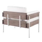 Kari - Farmhouse Accent Chair - White Metal, Gray Wood
