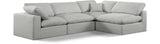 Comfy - 4 Piece Linen Fabric Modular Armless Sectional