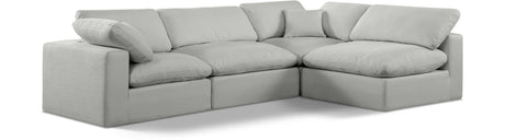 Comfy - 4 Piece Linen Fabric Modular Armless Sectional