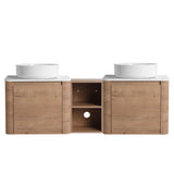 Wall Mounted Bathroom Vanity With Art Sink, 1 Storage Shelf, Soft Close Door