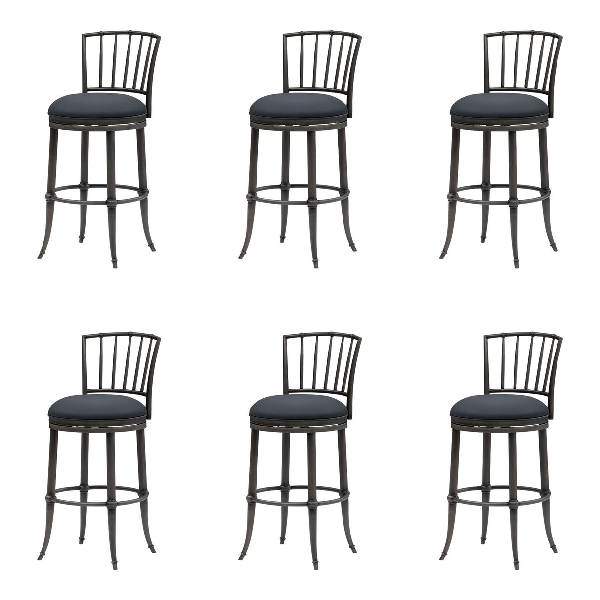 Vince - Commercial Grade Steel Frame Faux Leather Upholstered Swivel Bar Height Barstool