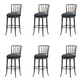 Vince - Commercial Grade Steel Frame Faux Leather Upholstered Swivel Bar Height Barstool