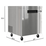 27 in. One Door Commercial Undercounter Refrigerator 5 cu. ft. in Stainless-Steel (KM-UCR-1DSS)