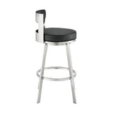 Flynn - Swivel Bar Stool - Brushed Steel