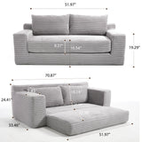 Convertible Loveseat Sofa Bed With Memory Foam & Steel Frame