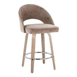 Renee - Upholstered Fixed-Height Barstool (Set of 2) - Whitewashed Wood