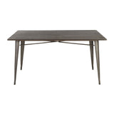 Oregon - 59" Industrial - Farmhouse Dining Table - Antique And Espresso