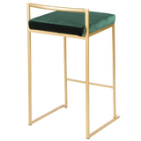 Fuji - Counter Stool With Cushion - Gold Legs