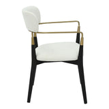 Savannah - Chair (Set of 2) - Black Wood, Gold Metal, Cream Fabric
