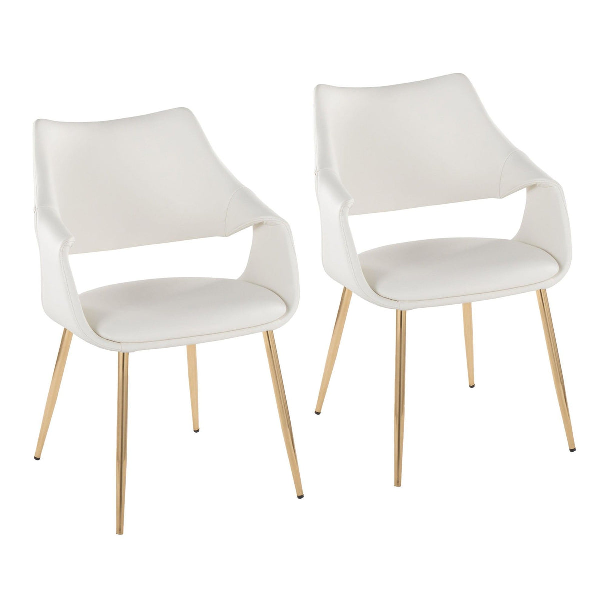 Curvo - High Back Upholstered Chair (Set of 2) - Gold Metal Legs