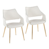 Curvo - High Back Upholstered Chair (Set of 2) - Gold Metal Legs