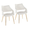 Curvo - High Back Upholstered Chair (Set of 2) - Gold Metal Legs