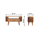 Modern Mini Rounded Entertainment Unit - Oak