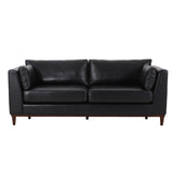 Contemporary 3 Seater Sofa With Tuxedo Arms - Black