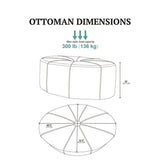 Modern Style Large Cocktail Ottoman