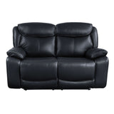 Ralorel - Motion Loveseat - Black Top Grain Leather
