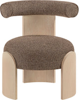Calder - Linen Textured Fabric Upholstered Accent Chair - Painted Natural Base