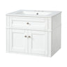 Wall Mounted Bathroom Vanity With Tip Out Drawer And Open Back Design