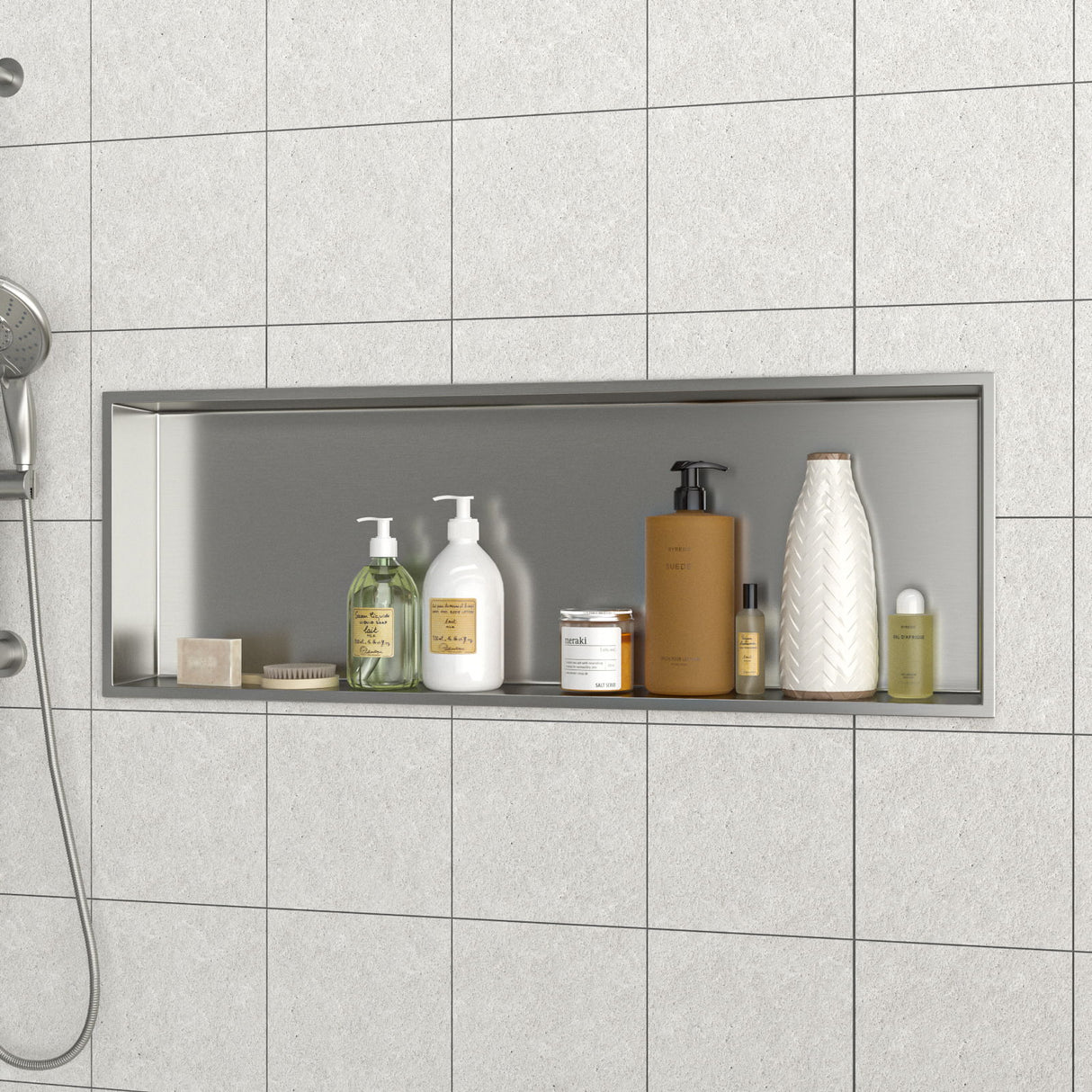 Stainless Steel Shower Niche With Seamless Design For Bathroom Storage