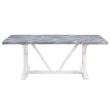 Hollyn - Dining Table With Engineered Stone Top - Engineered Stone & White