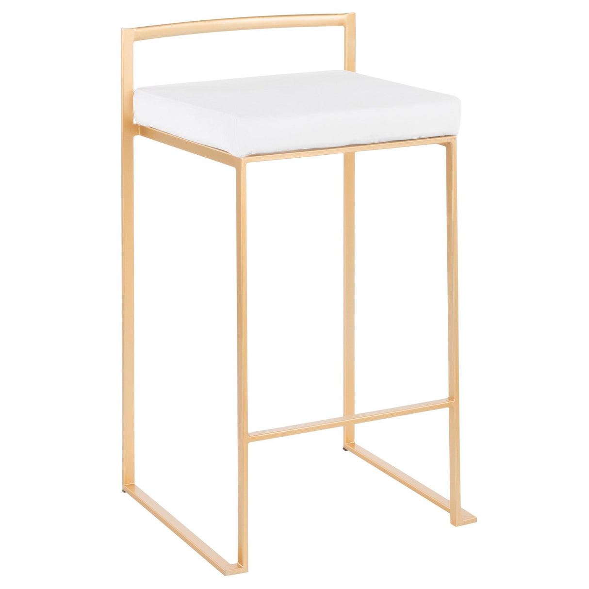 Fuji - Counter Stool With Cushion - Gold Legs