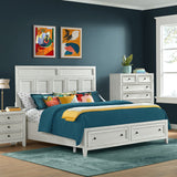 Storage Bed With Panel Headboard And Spacious Footboard Drawers