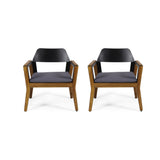Soho - Transitional Style Outdoor Club Chair (Set of 2) With Cushions - Teak