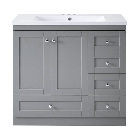 Shaker Free Standing Bathroom Vanity Cabinet With Sink, Soft Close Drawers, Soft Close Doors