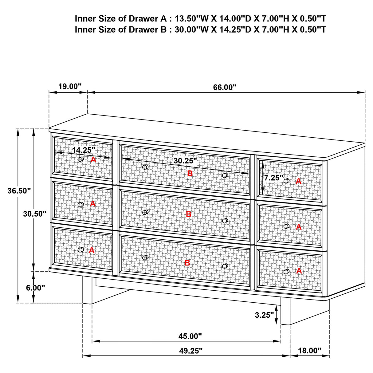 Kimpton - 9 Drawer Dresser Cabinet - Beige