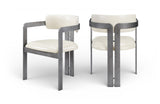 Aurum - Vegan Leather Upholstered Dining Chair With Gray Base (Set of 2)