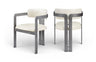 Aurum - Vegan Leather Upholstered Dining Chair With Gray Base (Set of 2)