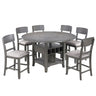 Contemporary Counter Height Dining Set With Built In Lazy Susan
