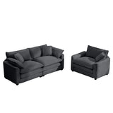 Elegant Corduroy Oversized Sectional Sofa Set With Deep Seats And Flexible Layout