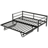 Industrial Metal Daybed With Adjustable Pop Up Trundle And LED Strip