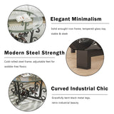 3 Piece Coffee Table Set With Tempered Glass Surface - Black