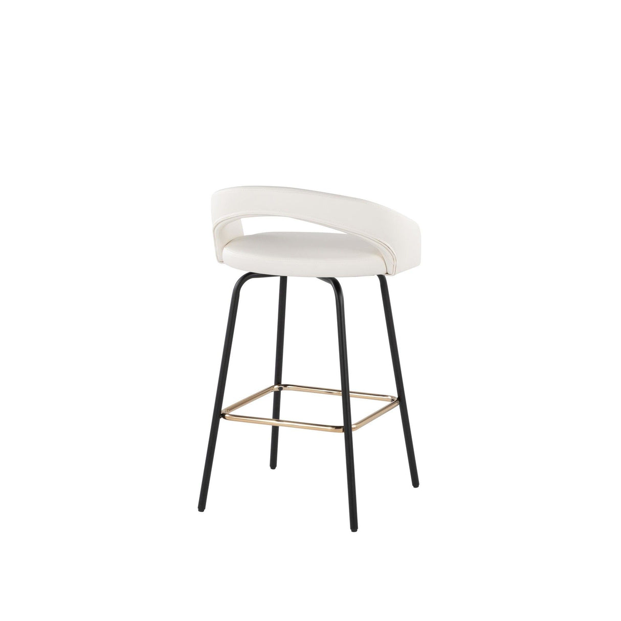 Grotto - Upholstered Fixed-Height Counter Stool - Black Metal