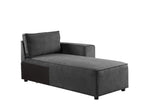 Silvester - Modular Chaise With 2 Pillows - Gray Fabric