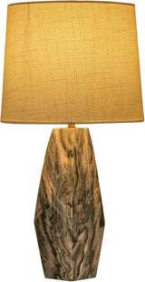 Seraphine - Genuine Marble And Linen Textured Fabric Table Lamp