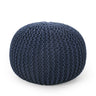 Bordeaux - Knitted Cotton Round Pouf Ottoman, Floor Cushion